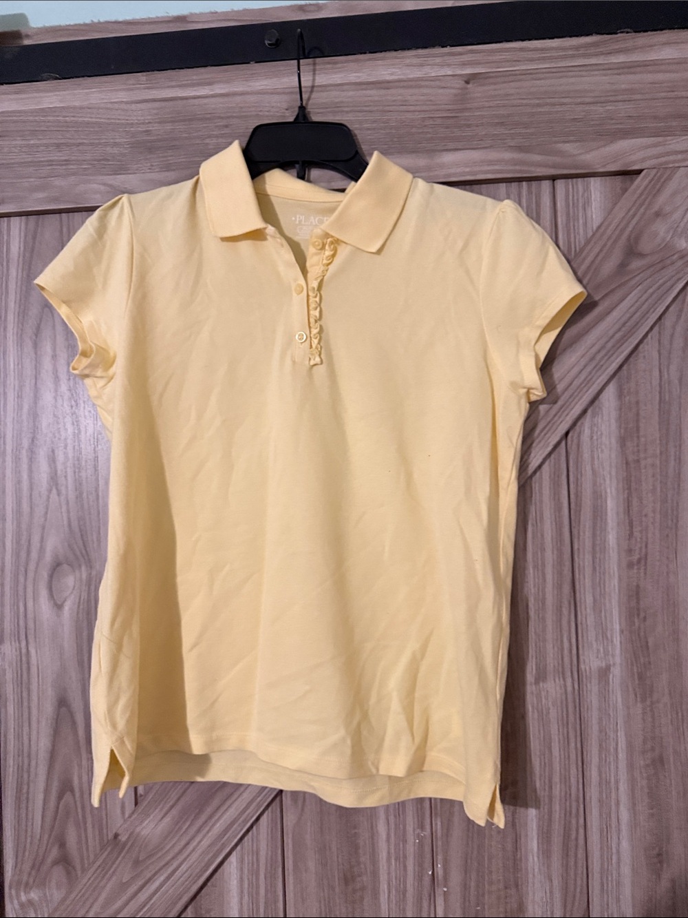The Children's Place Pale Yellow Ruffle-Trim Polo Shirt